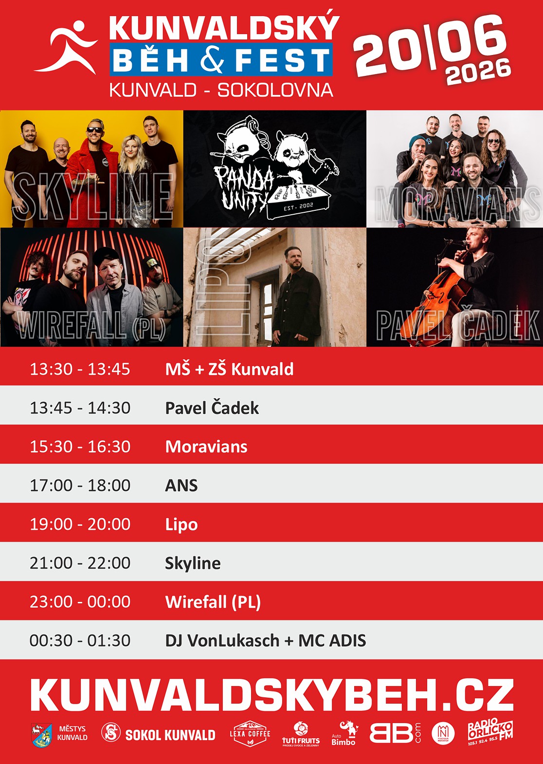 Line up - KUNVALDSKÝ BĚH & FEST 2025