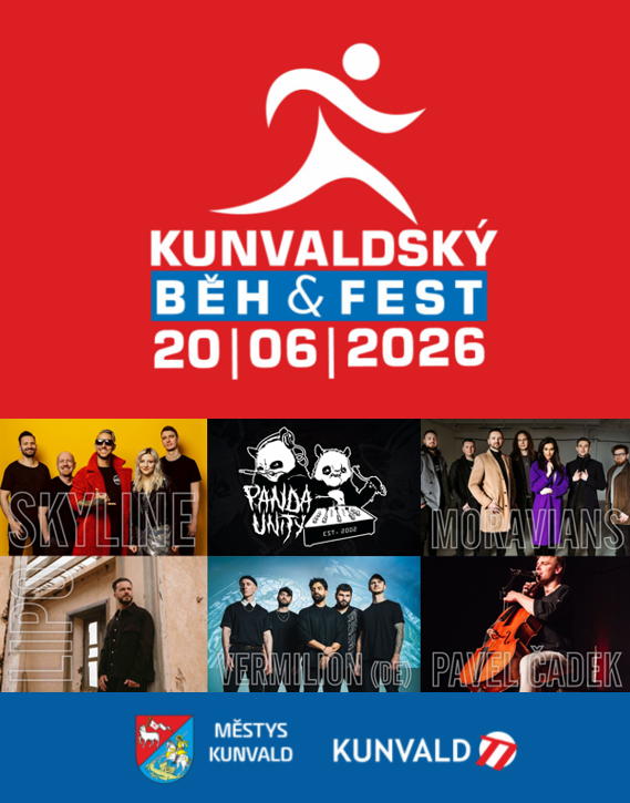KUNVALDSKÝ FEST – Multižánrový rodinný festival, kde si vybere každý!  Hlavními hvězdami letošního ročníku budou Skyline, Lipo a Vermilion. Dále představí kapely a interpreti Anteater, Moravians, Pavel Čadek a ANS